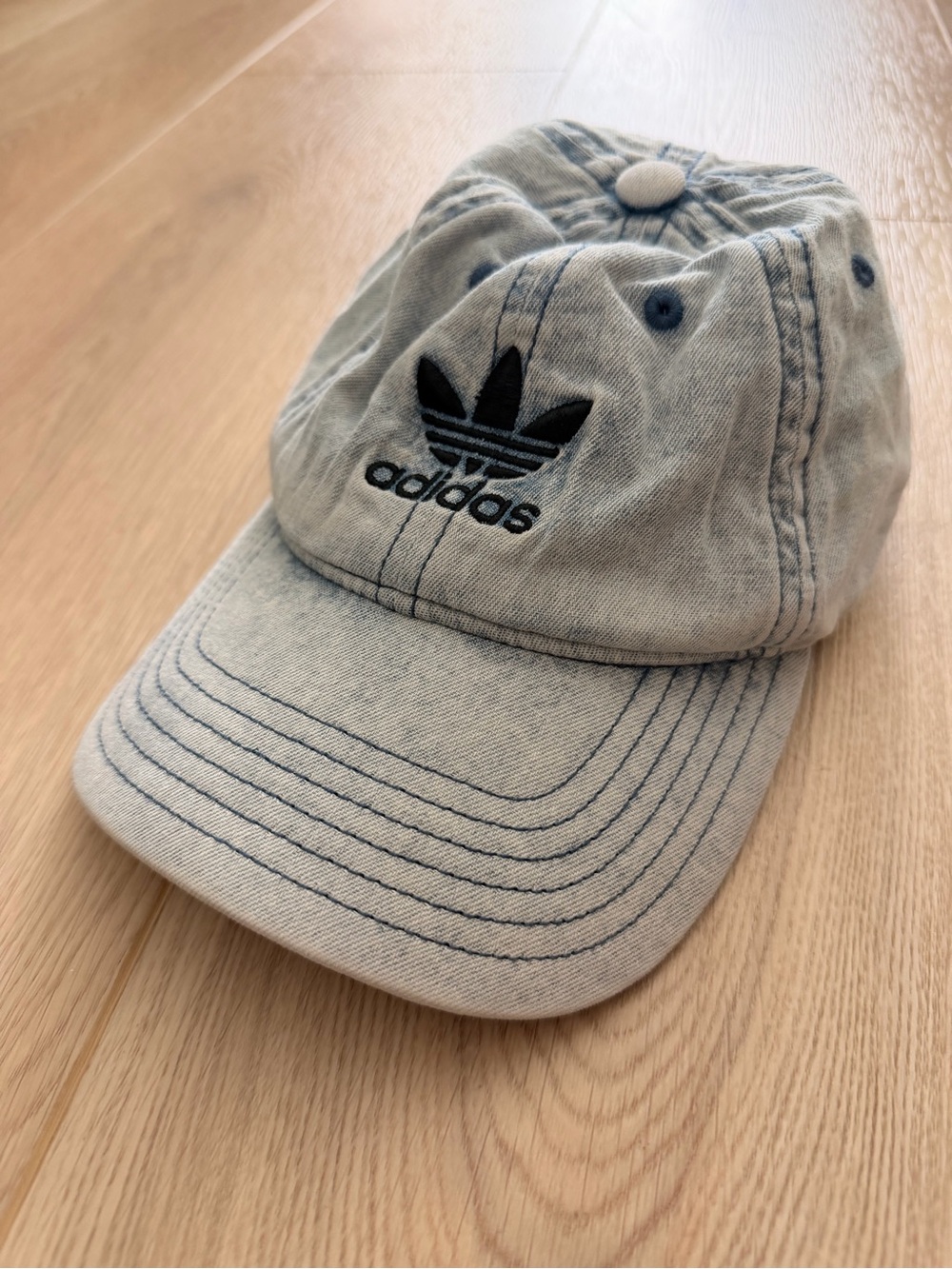 EUC Adidas Jean Material Embroidered Baseball Cap